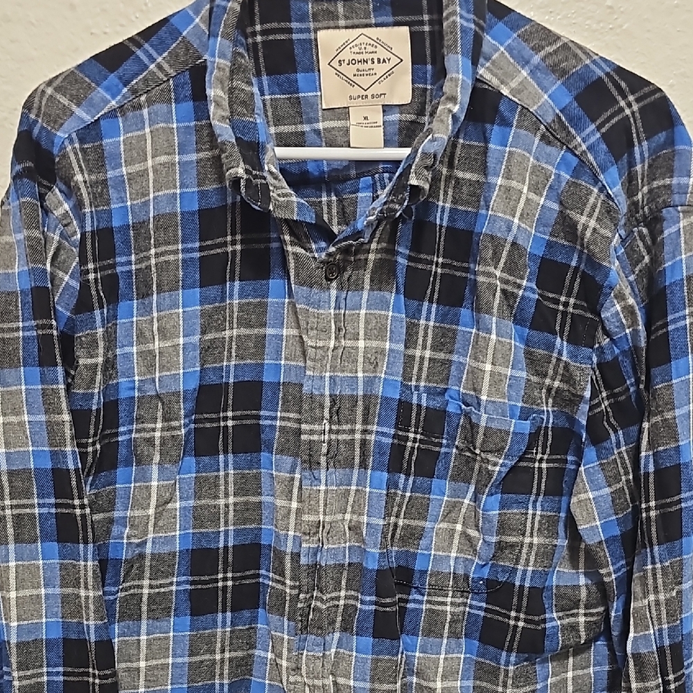 St. John's Bay Blue Casual Button Down Shirt